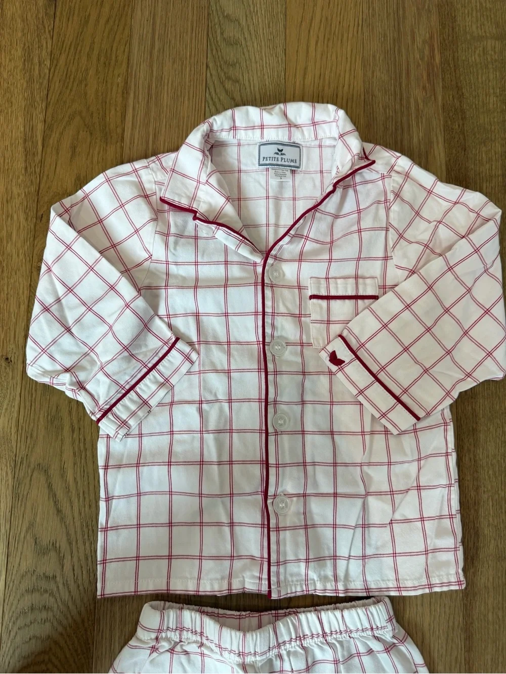 💗 Petite Plume Pink Windowpane Pajama Set Girls 3T Classic